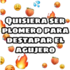 QUISIERA SER
PLOMERO PARA
DESTAPAR EL
AGUJERO