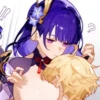 Purple-haired flirt