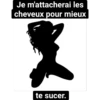 Je m'attacherai les cheveux pour mieux te sucer.
