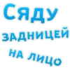 СЯДУ ЗАДНИЦЕЙ НА ЛИЦО