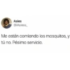 Asies @iAsiess_ Me están comiendo los mosquitos, y tú no. Pésimo servicio.